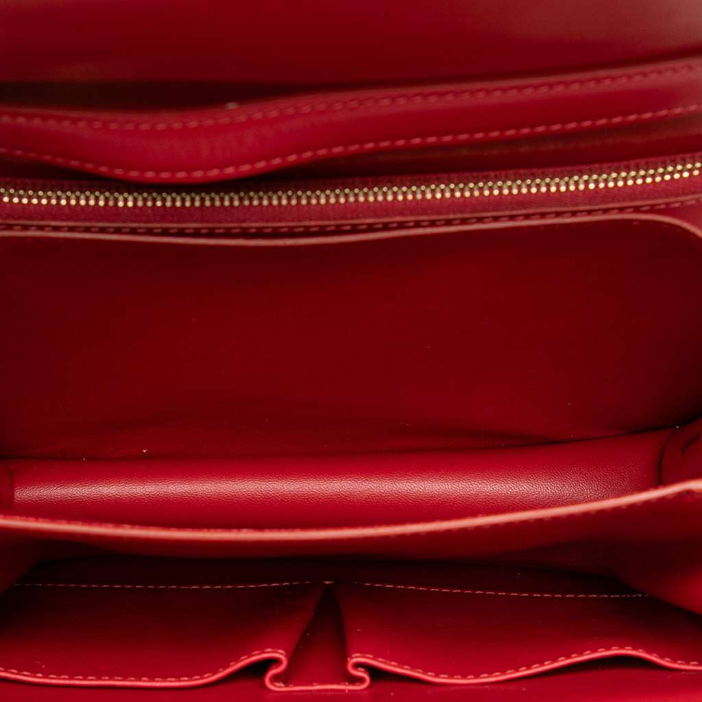 Celine Medium Calfskin Classic Box Red Leather Good condition - Model View