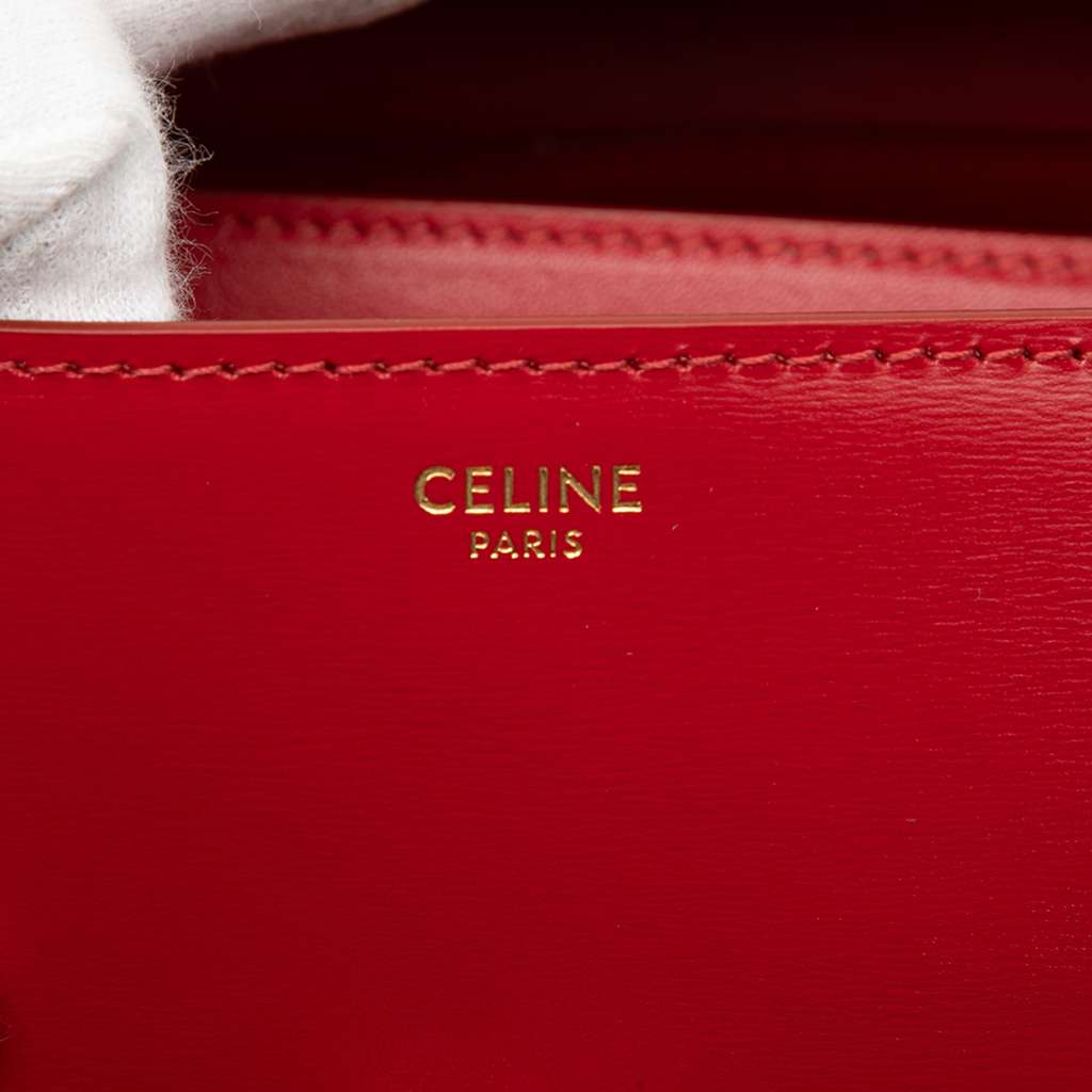 Celine Medium Calfskin Classic Box Red Leather Good condition - Box View