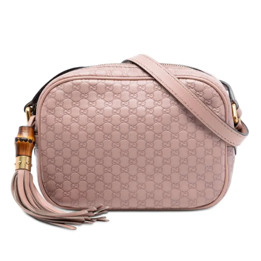 Gucci Metallic Microguccissima Sunshine Disco Camera Bag Pink Leather Very good - Front View