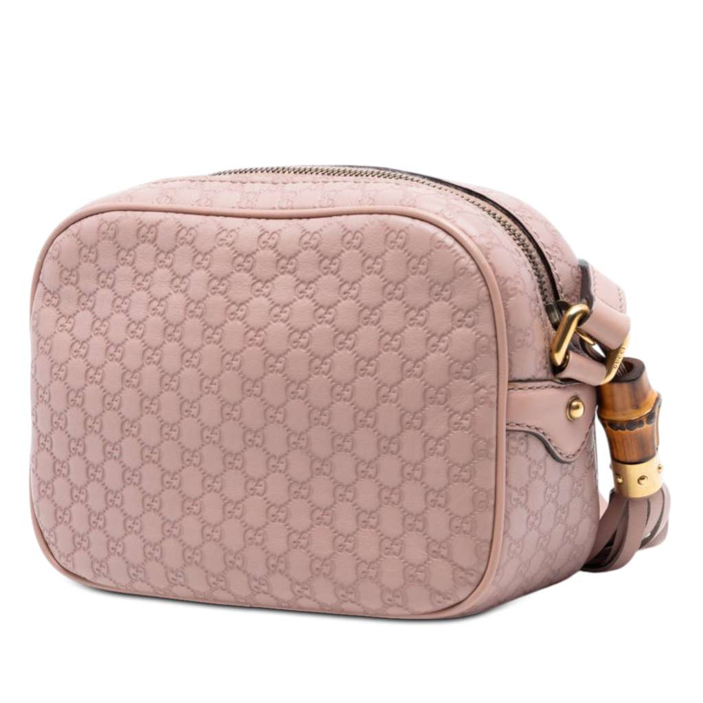 Gucci Metallic Microguccissima Sunshine Disco Camera Bag Pink Leather Good condition - Back View