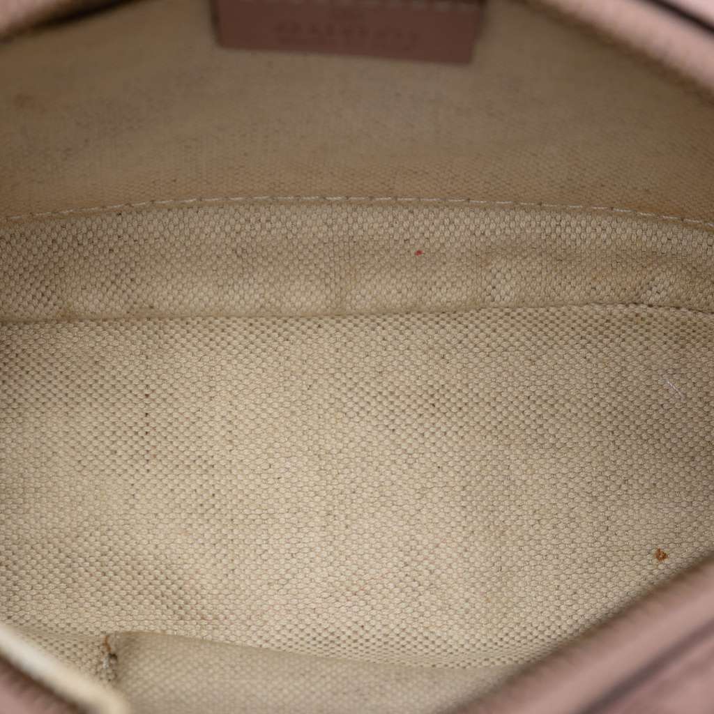 Gucci Metallic Microguccissima Sunshine Disco Camera Bag Pink Leather Good condition - Model View