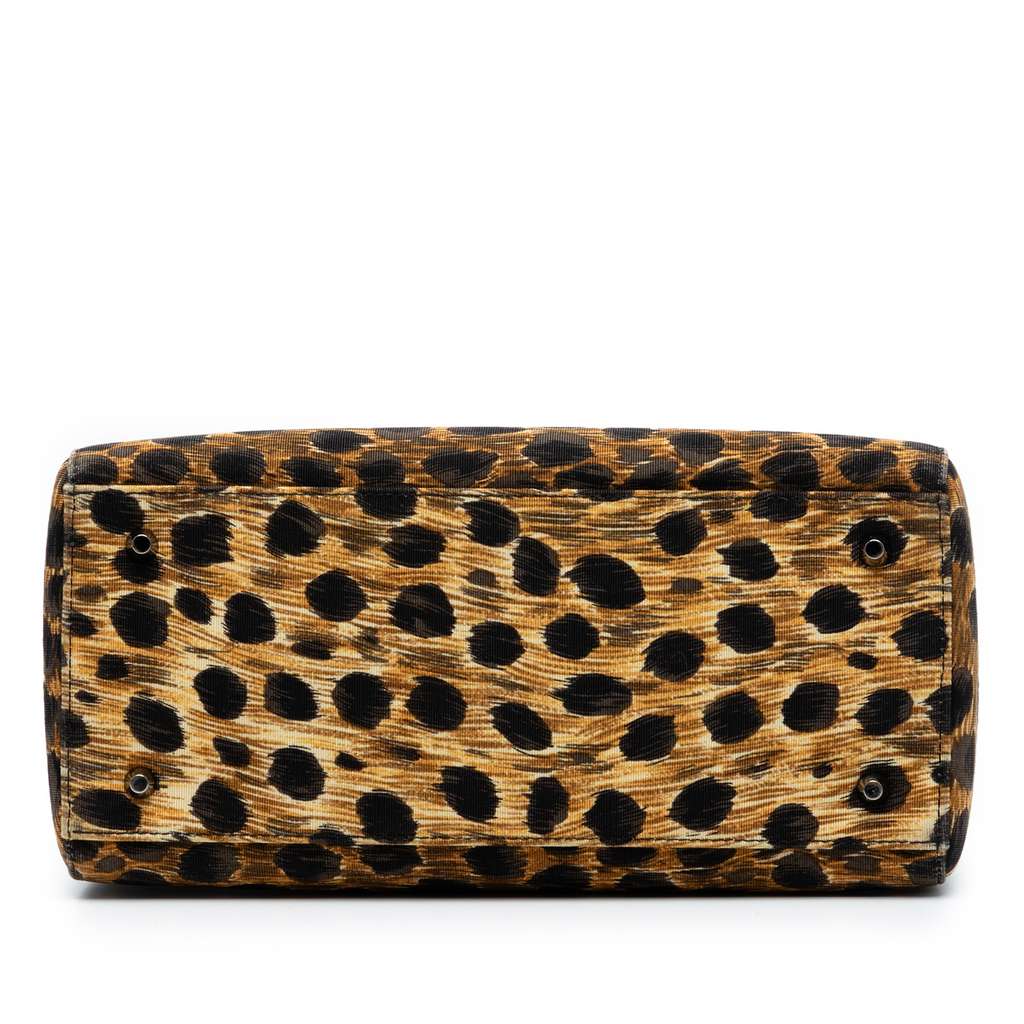 Dior Medium Canvas Leopard Print Lady Dior Brown Canvas Good condition - Inside View