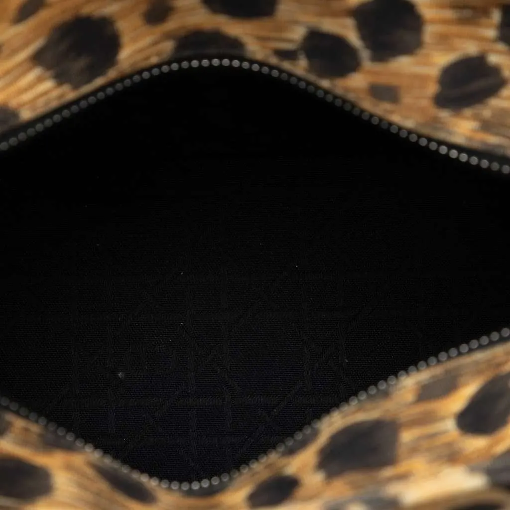 Dior Medium Canvas Leopard Print Lady Dior Brown Canvas Very good - Model View