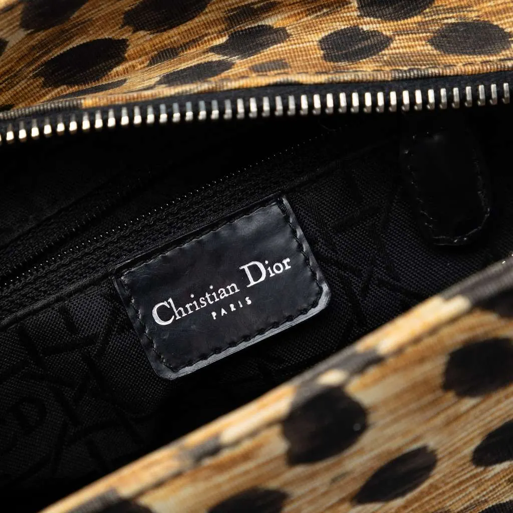 Dior Medium Canvas Leopard Print Lady Dior Brown Canvas Very good - Box View
