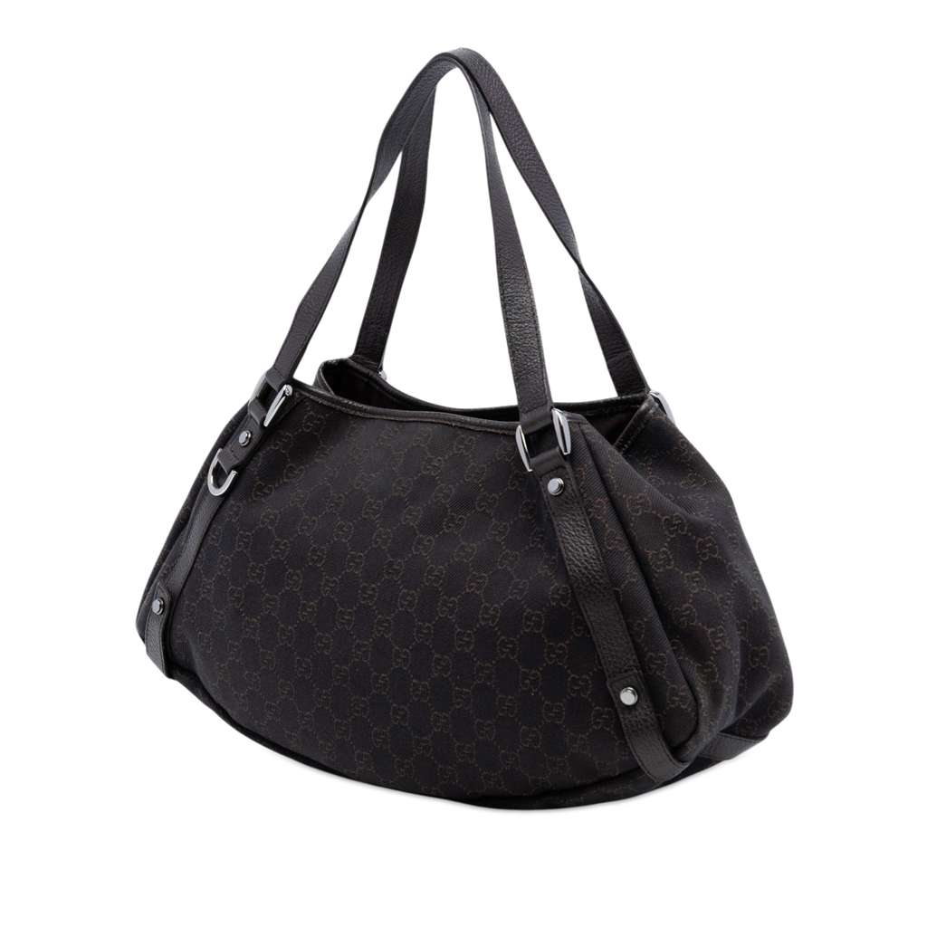 Gucci GG Denim Abbey D Ring Tote Brown Denim Good condition - Back View