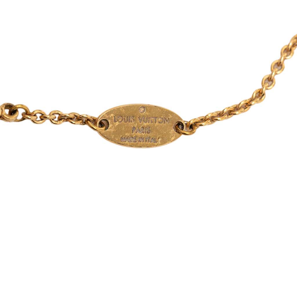 Louis Vuitton Gold Plated Essential V Necklace Gold Metal Good condition - Box View