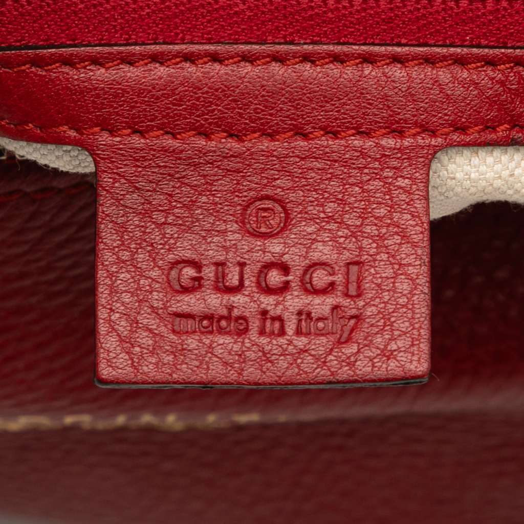 Gucci Medium Calfskin Bamboo Shopper Boston Bag Red Leather Good condition - Box View