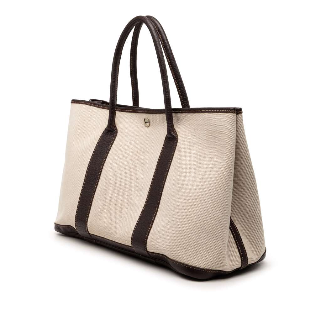 Hermès Toile and Negonda Garden Party 36 Beige Canvas Fair condition - Back View