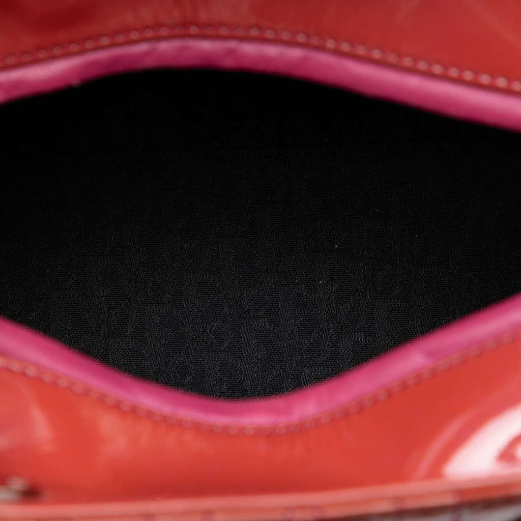 Dior Medium Patent Cannage Lady Dior Red Leather Good condition - Model View