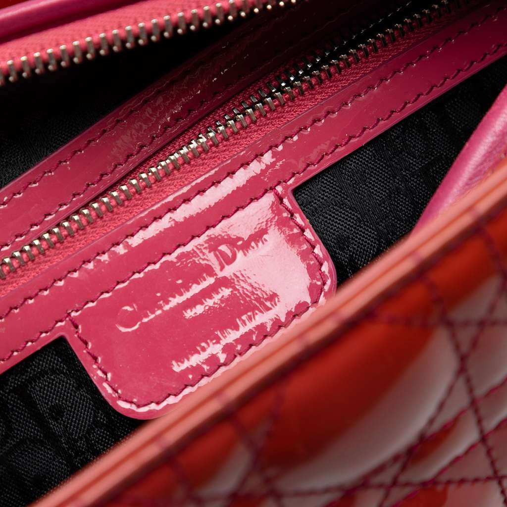 Dior Medium Patent Cannage Lady Dior Red Leather Good condition - Box View