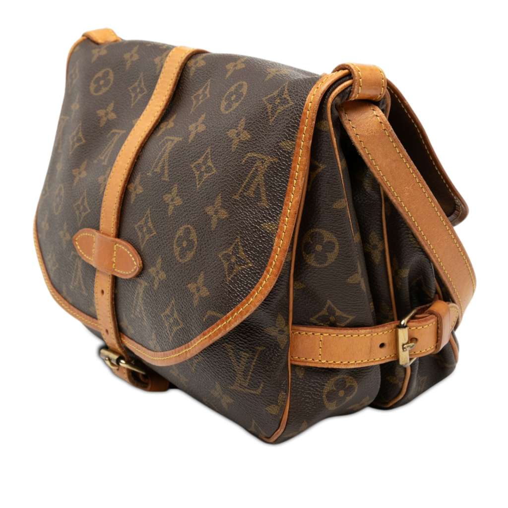 Louis Vuitton Monogram Saumur 25 Brown Good condition - Back View