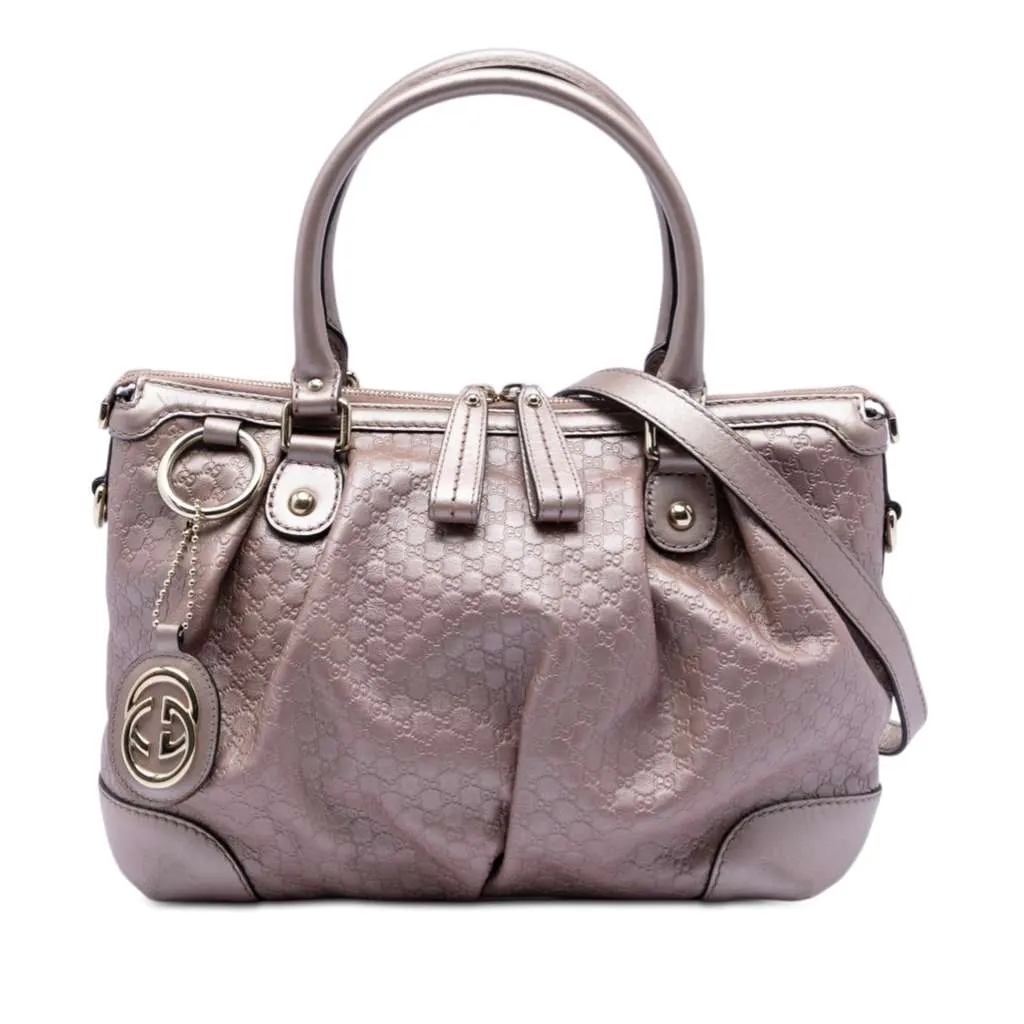 Gucci Microguccissima Sukey Satchel Purple Leather Very good - Front View