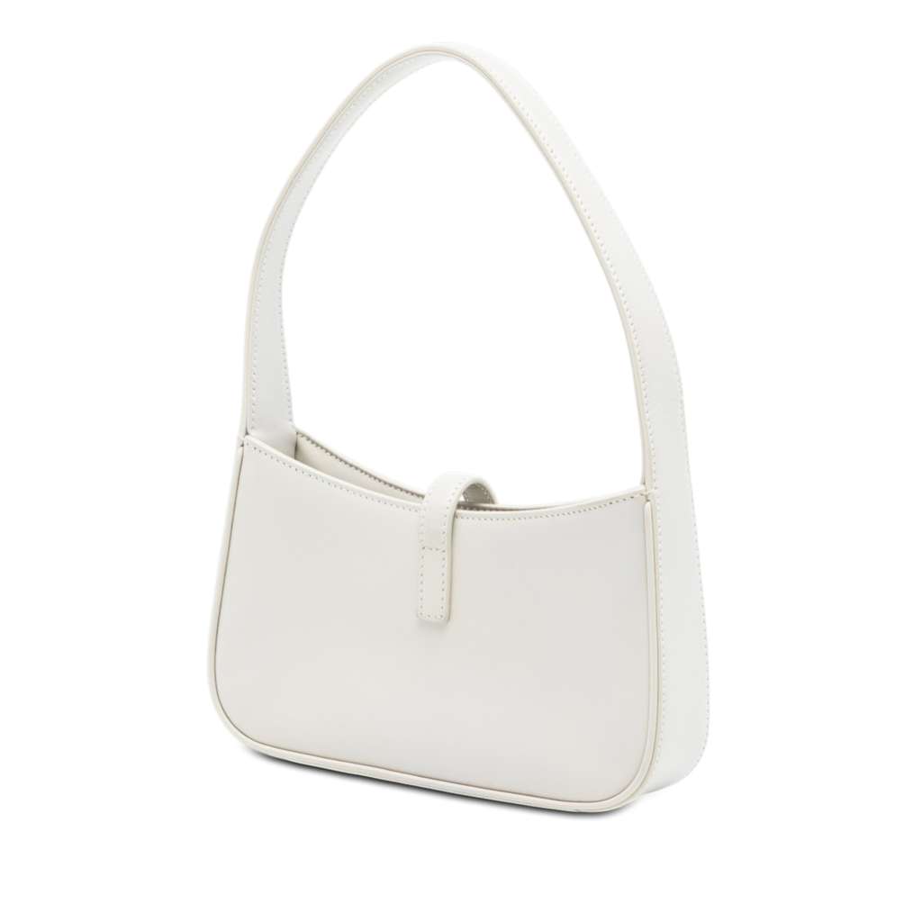 Saint Laurent Mini Smooth Calfskin Le 5 a 7 White Leather Good condition - Back View