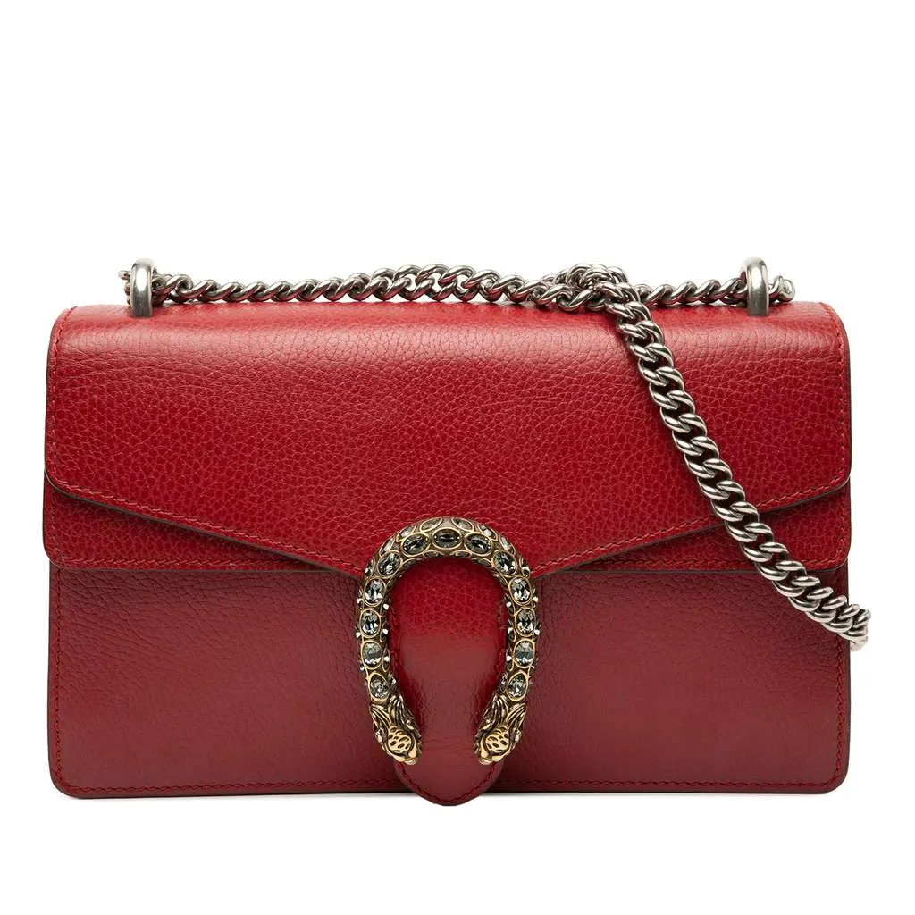 Gucci Medium Leather Dionysus Shoulder Bag Red Leather Very good - Front View