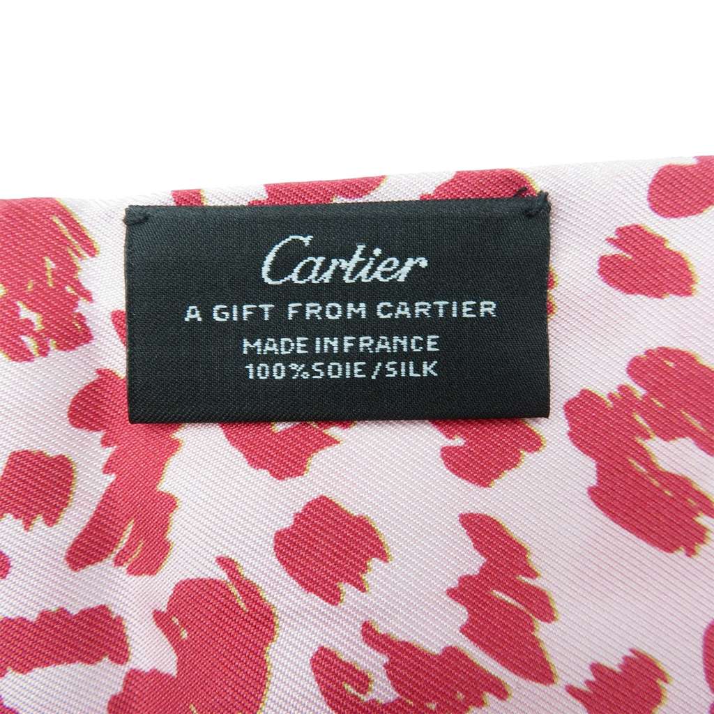 Cartier Panthere Bandeau Silk Scarf Pink Silk Good condition - Inside View