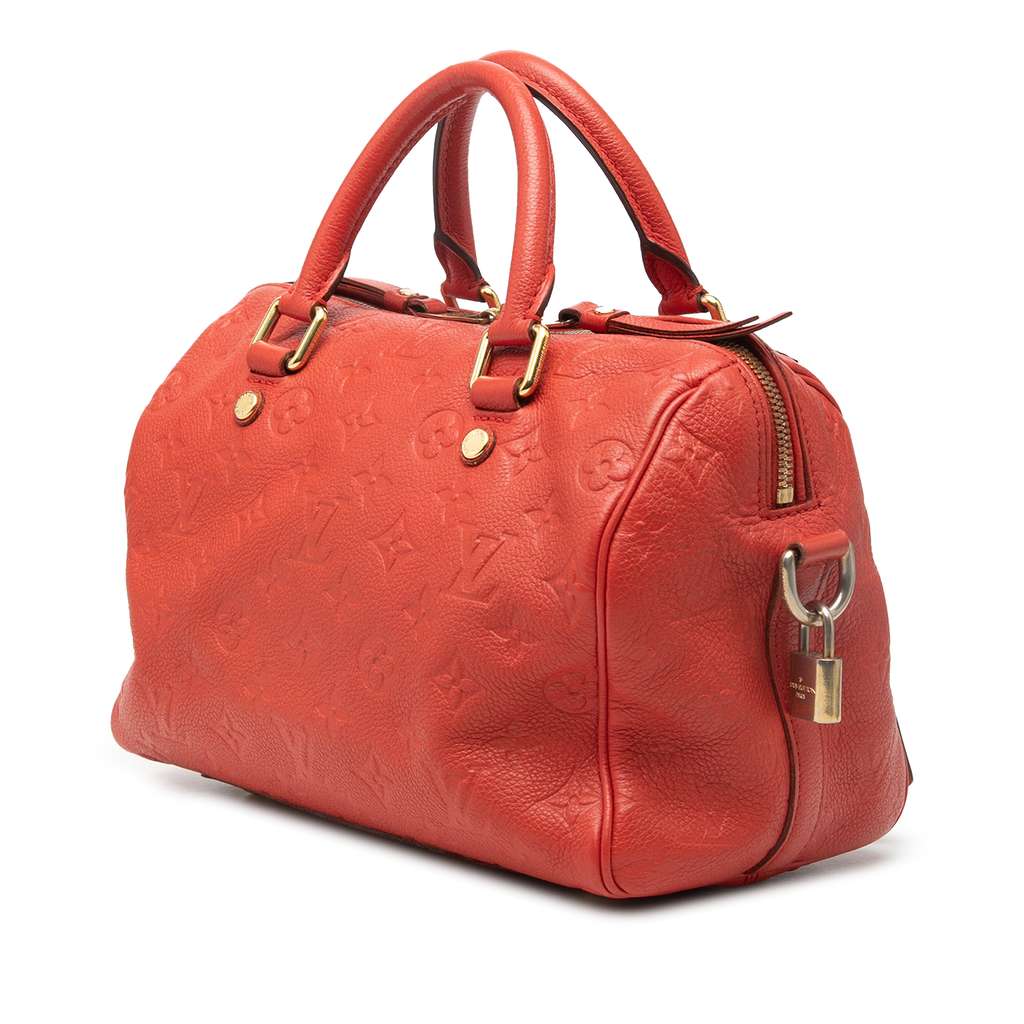 Louis Vuitton Monogram Empreinte Speedy Bandouliere 25 Red Leather Fair condition - Back View