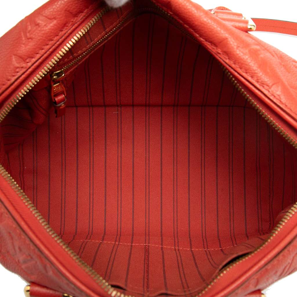 Louis Vuitton Monogram Empreinte Speedy Bandouliere 25 Red Leather Fair condition - Model View