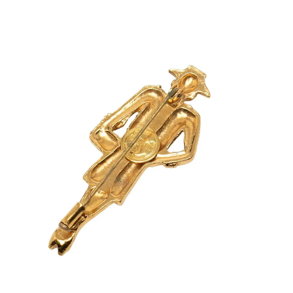 Chanel Gold Plated Coco Mademoiselle Pin Brooch Gold Metal Very good - Back View