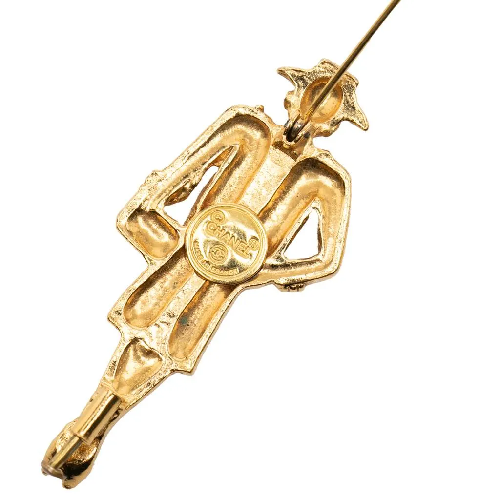 Chanel Gold Plated Coco Mademoiselle Pin Brooch Gold Metal Very good - Inside View