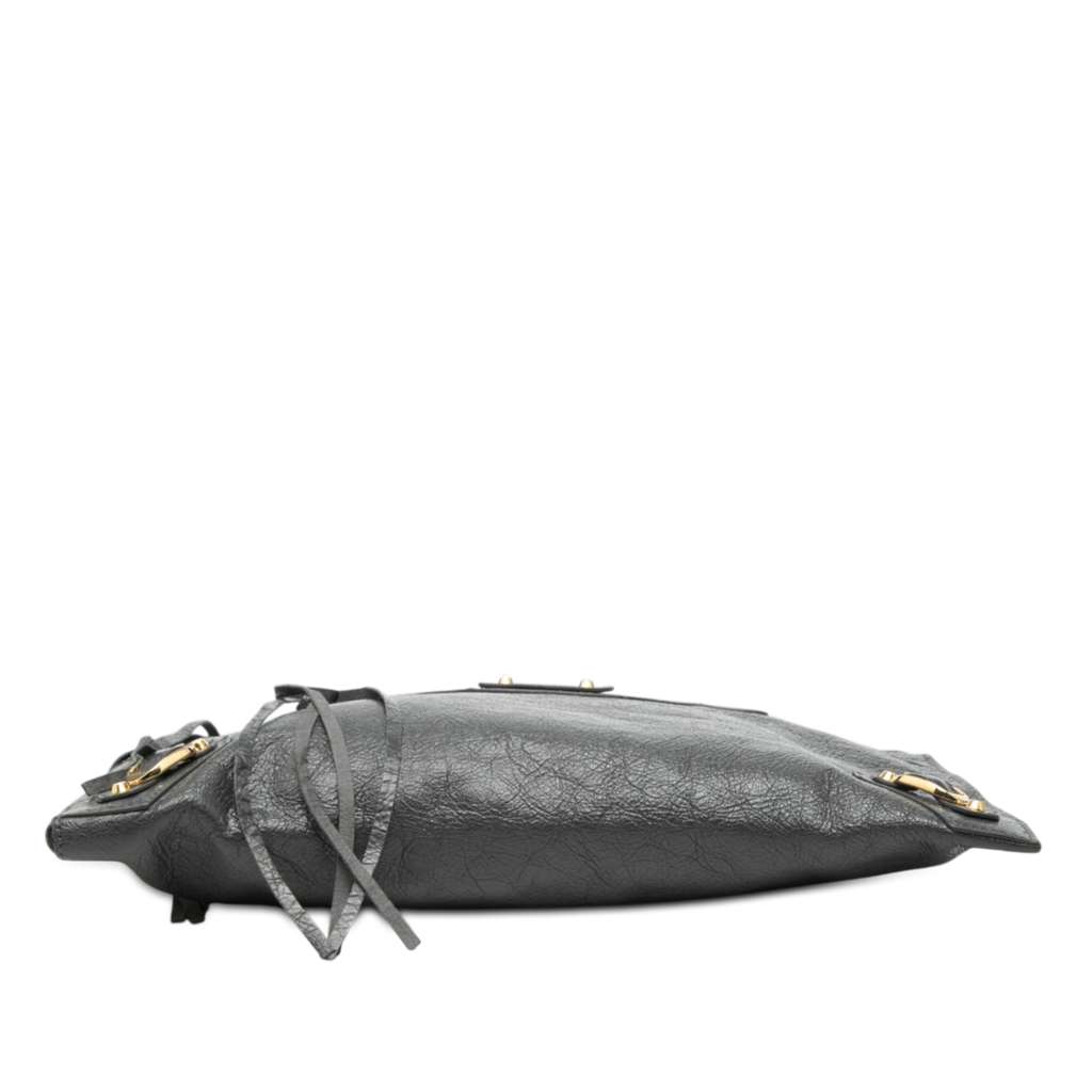 Balenciaga Lambskin Motocross Classic Zip Around Flat Clutch Grey Leather Fair condition - Inside View