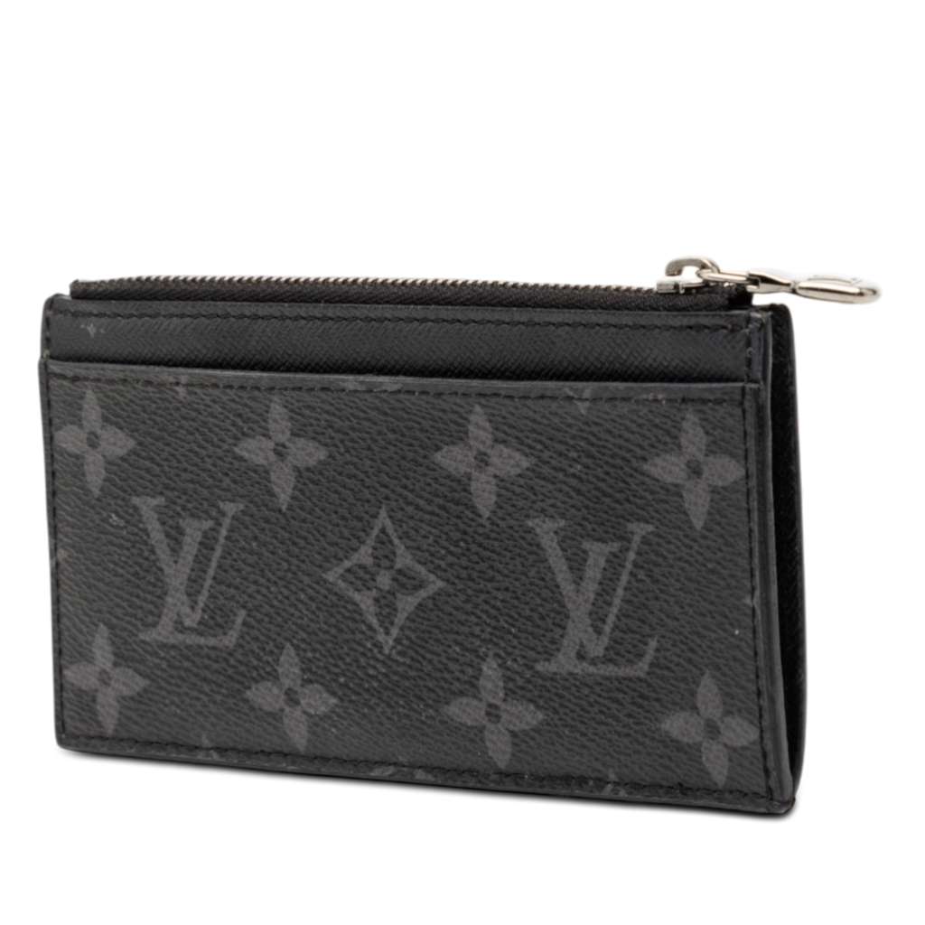 Louis Vuitton Monogram Eclipse Reverse Taigarama Coin Card Holder Black Good condition - Back View