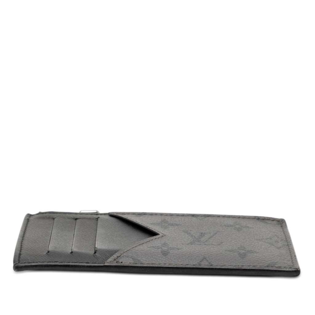 Louis Vuitton Monogram Eclipse Reverse Taigarama Coin Card Holder Black Good condition - Inside View
