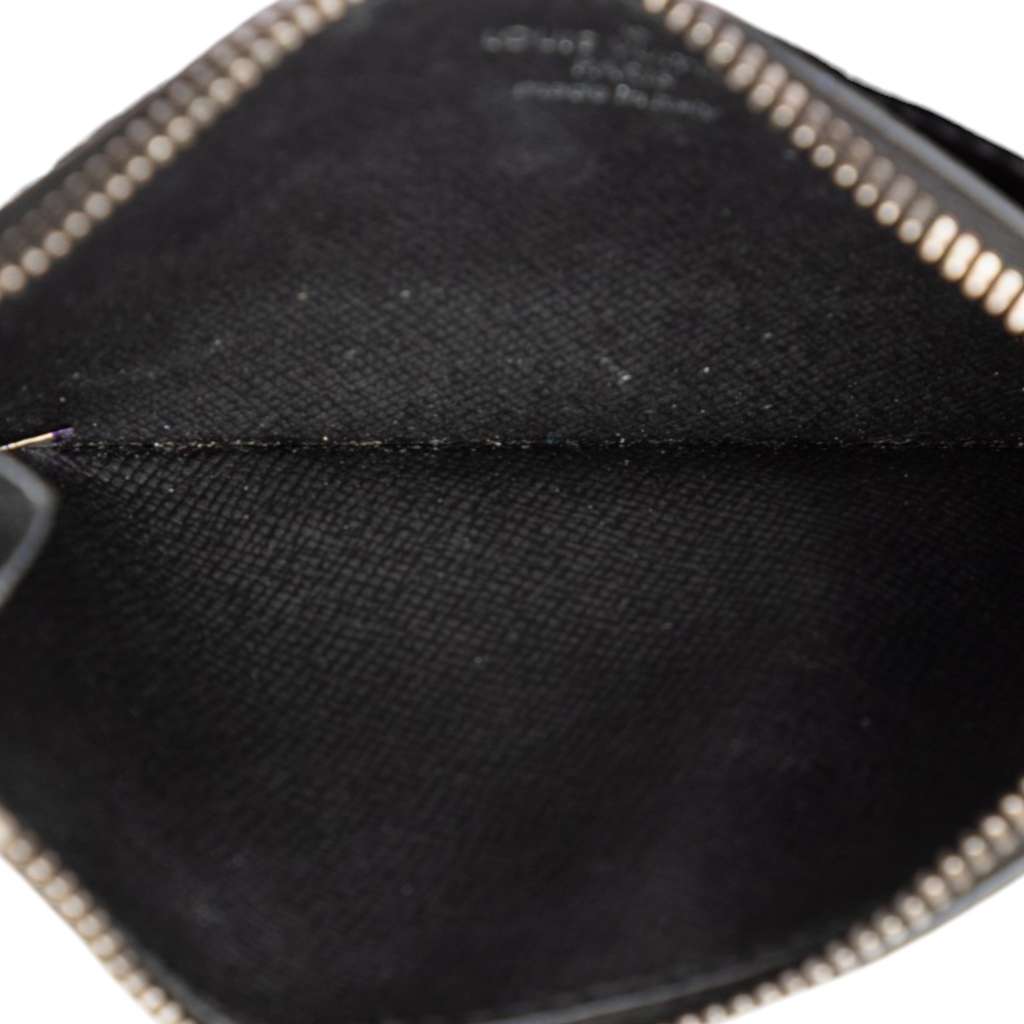 Louis Vuitton Monogram Eclipse Reverse Taigarama Coin Card Holder Black Good condition - Box View