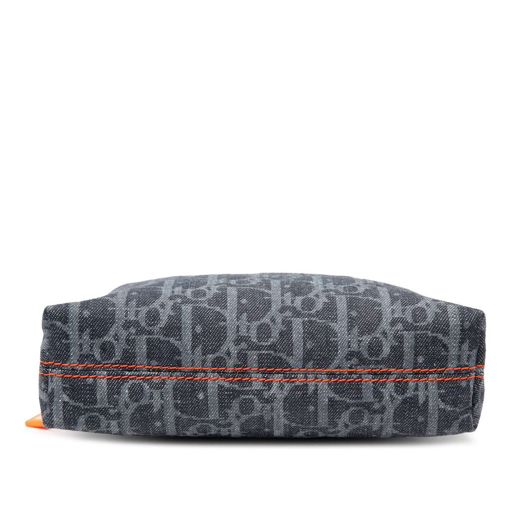 Dior Oblique Denim Flight Cosmetic Pouch Blue Denim Good condition - Inside View