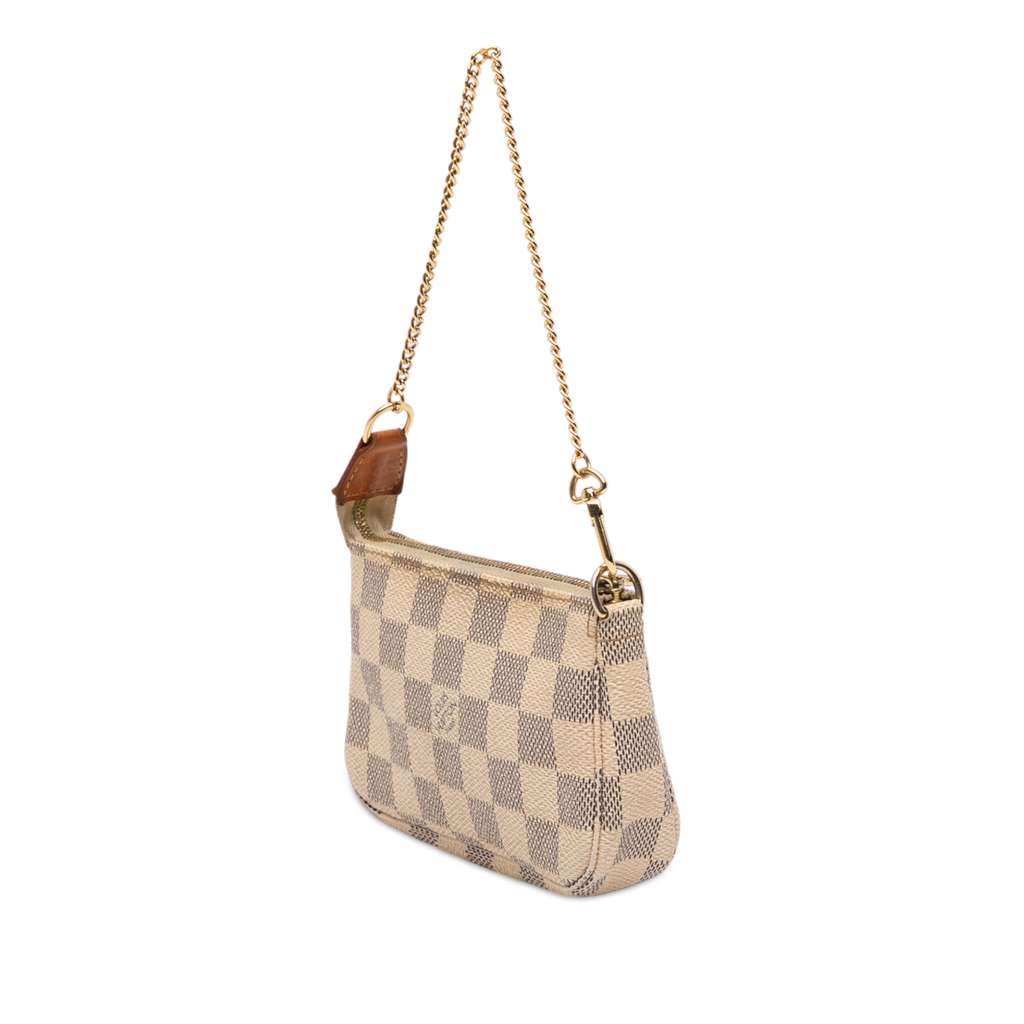 Louis Vuitton Damier Azur Mini Pochette Accessoires White Good condition - Back View