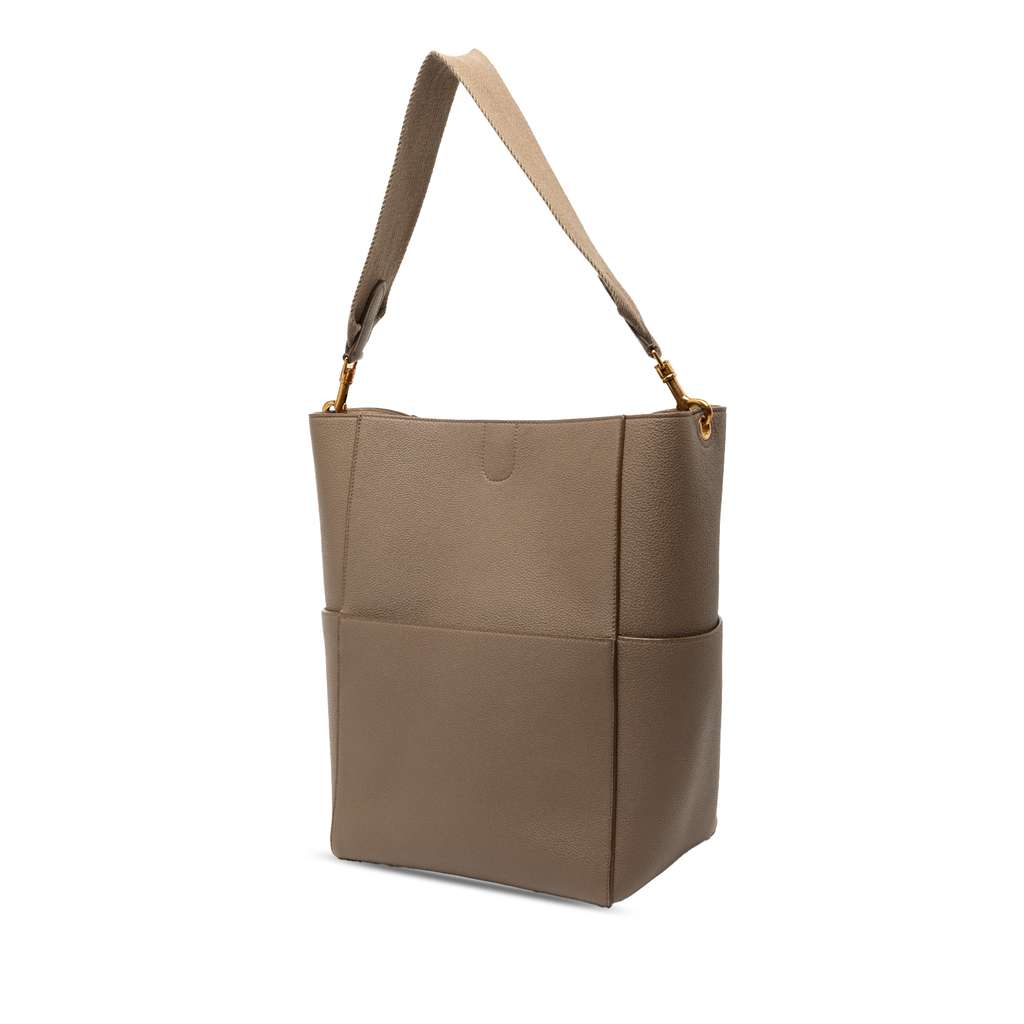 Celine Medium Leather Seau Sangle Bucket Bag Brown Leather Good condition - Back View