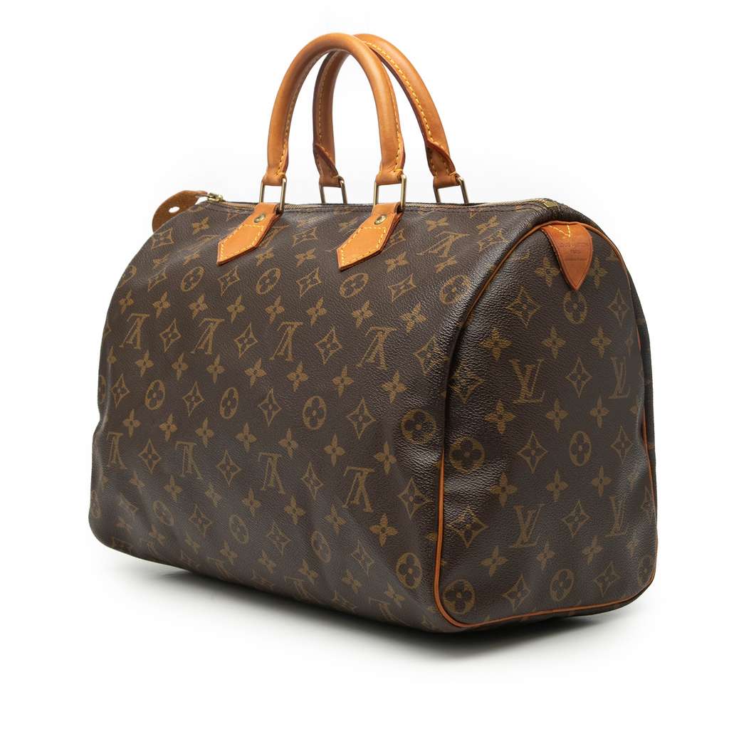 Louis Vuitton Monogram Speedy 35 Brown Good condition - Back View