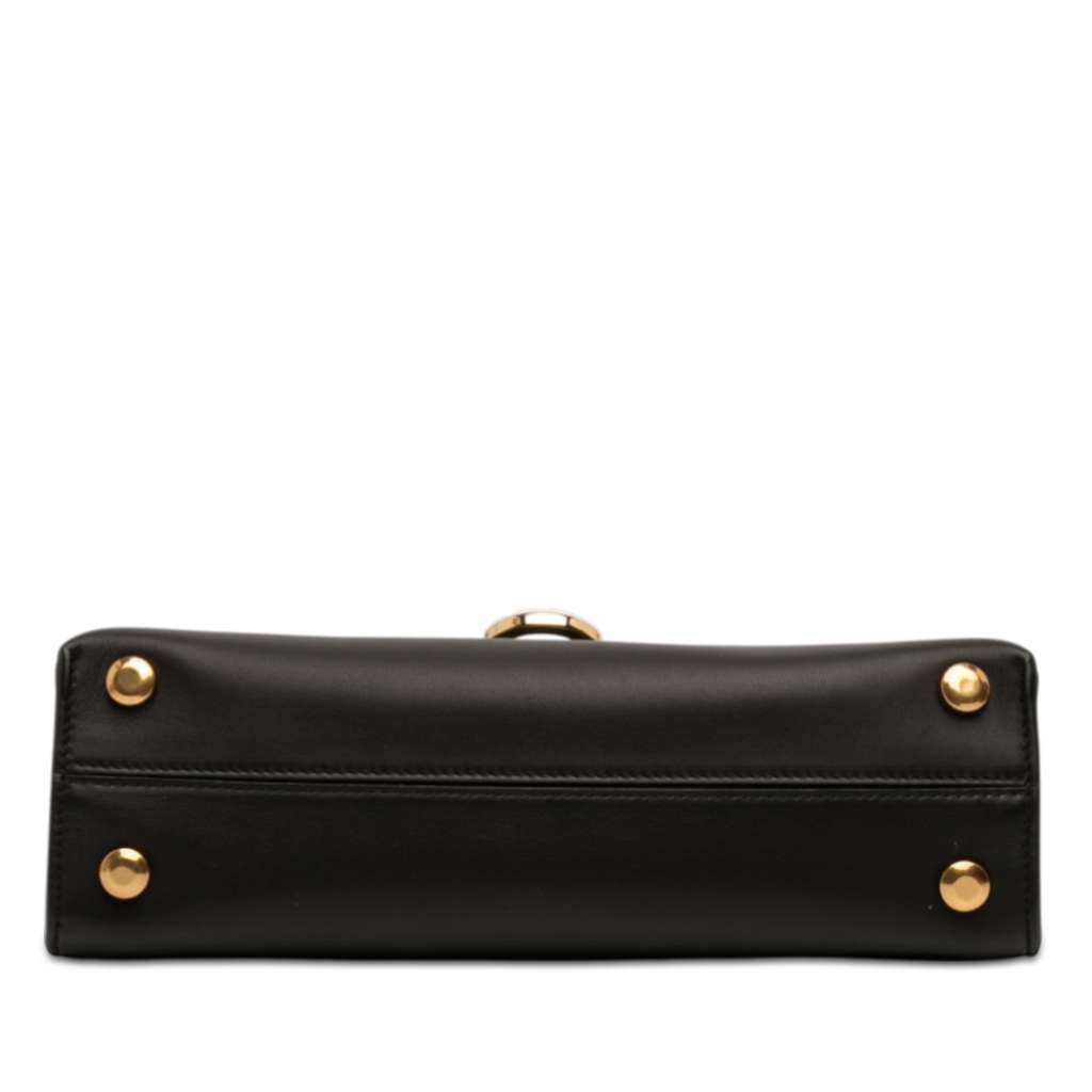 Salvatore Ferragamo Leather Gancini Trifolio Swing Top Handle Bag Black Leather Good condition - Inside View