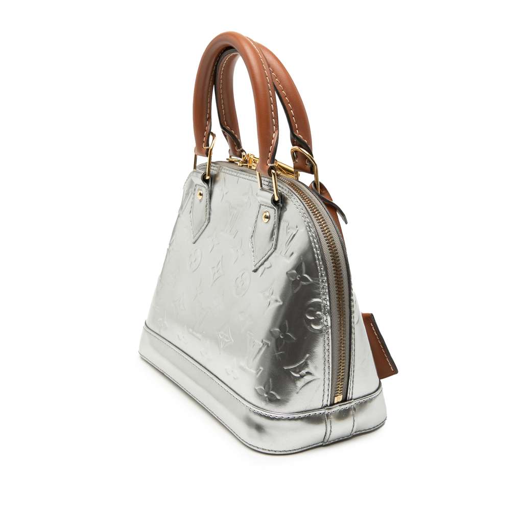 Louis Vuitton Monogram Vernis Alma BB Silver Leather Fair condition - Back View