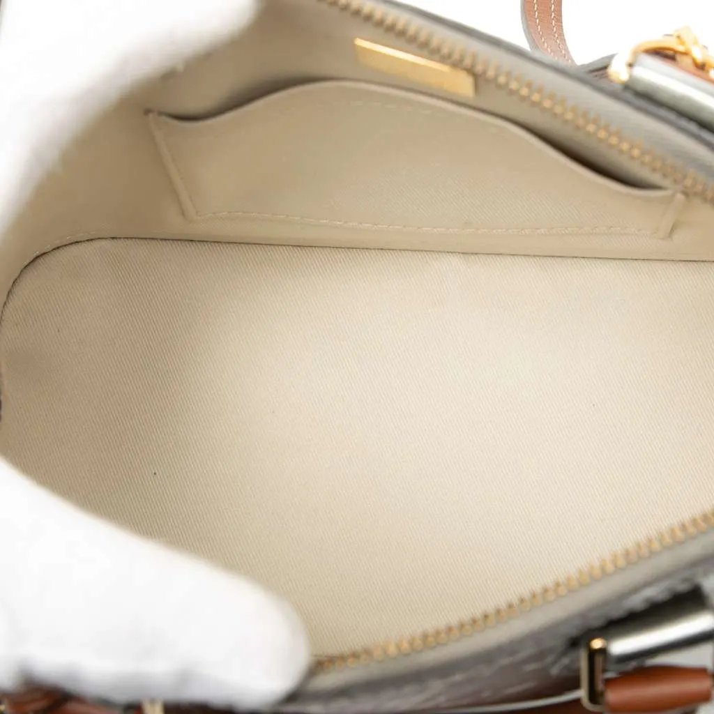 Louis Vuitton Monogram Vernis Alma BB Silver Leather Good - Model View