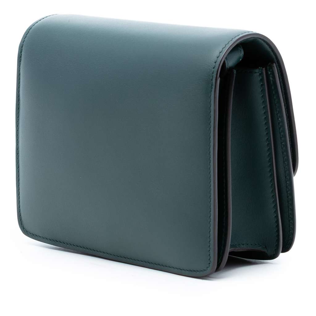 Celine Small Calfskin Classic Box Green Leather Good condition - Back View