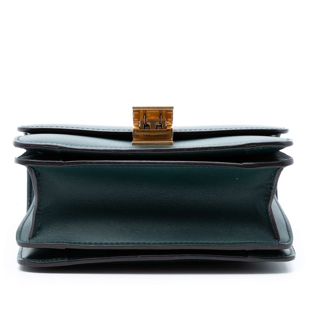 Celine Small Calfskin Classic Box Green Leather Good condition - Inside View