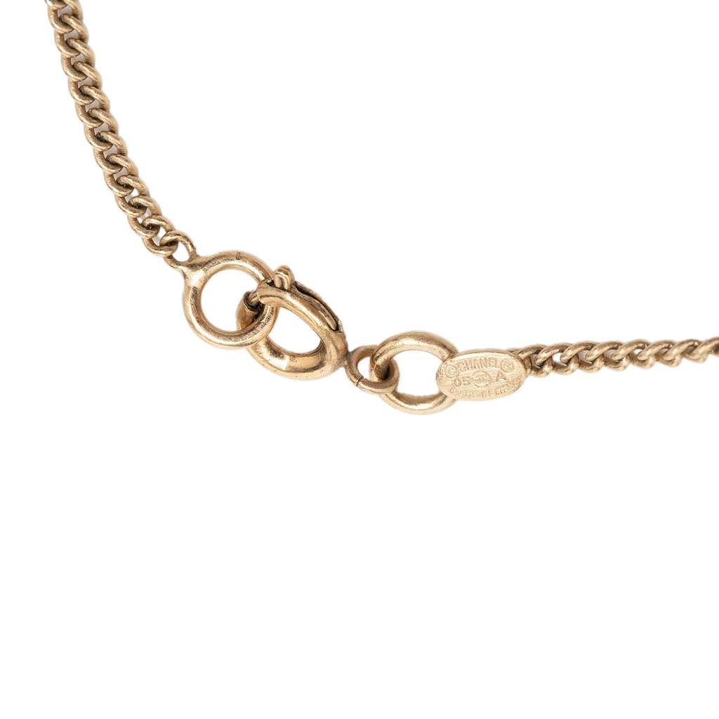 Chanel Gold Plated Rhinestone CC and Flap Bag Pendant Necklace Gold Metal Good condition - Inside View