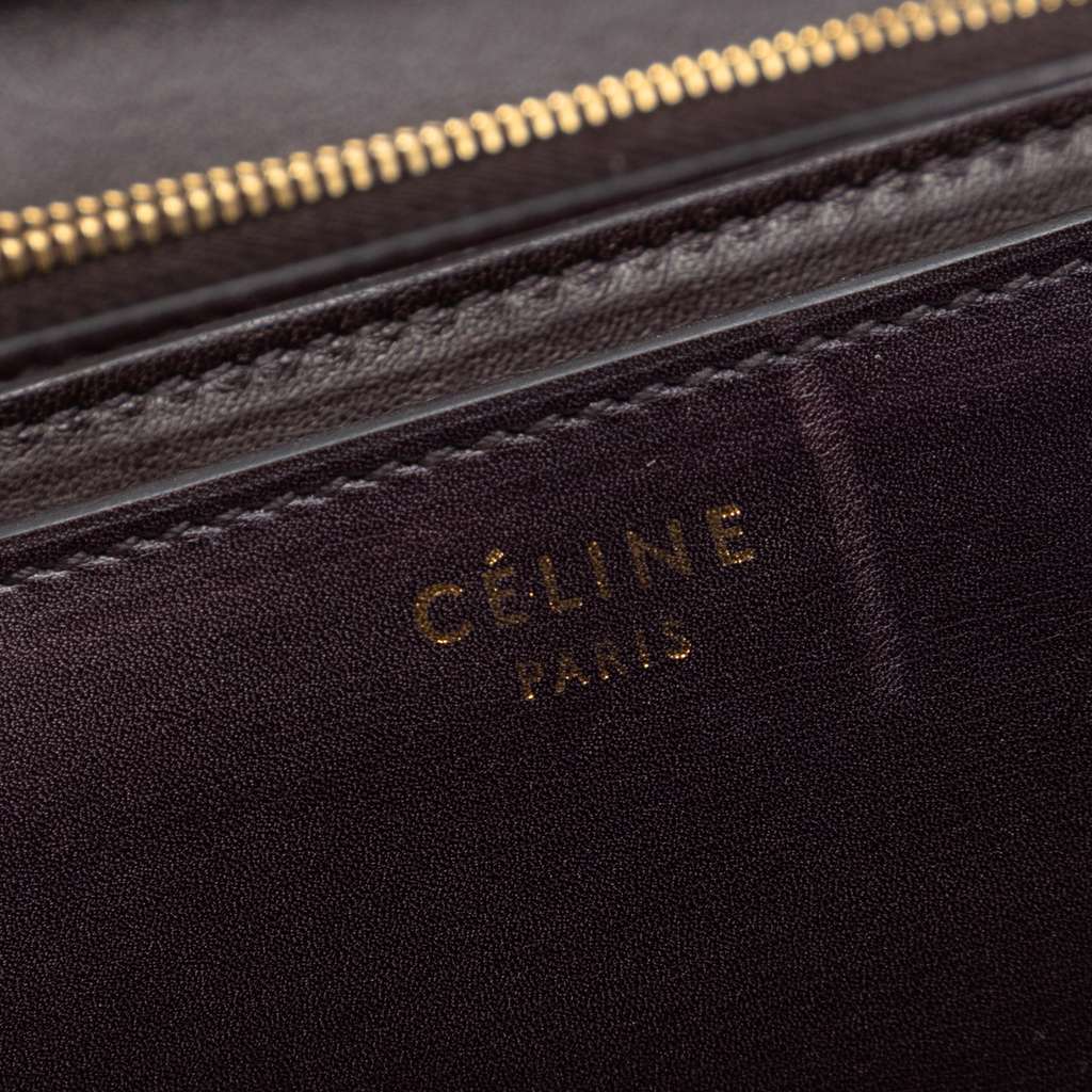 Celine Medium Calfskin and Leopard Print Pony Hair Classic Box Brown Leather Good condition - Box View