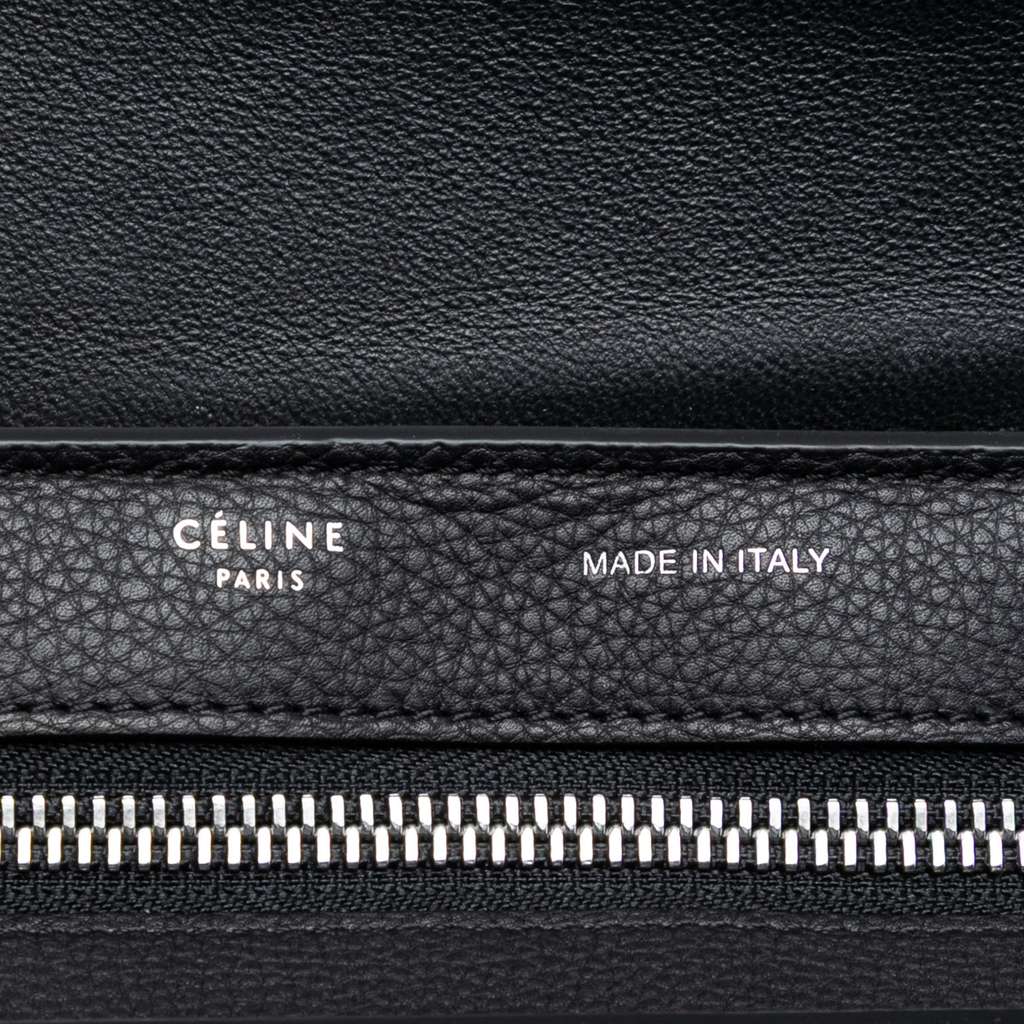 Celine Small Bicolor Leather Trapeze Satchel Black Leather Good condition - Box View