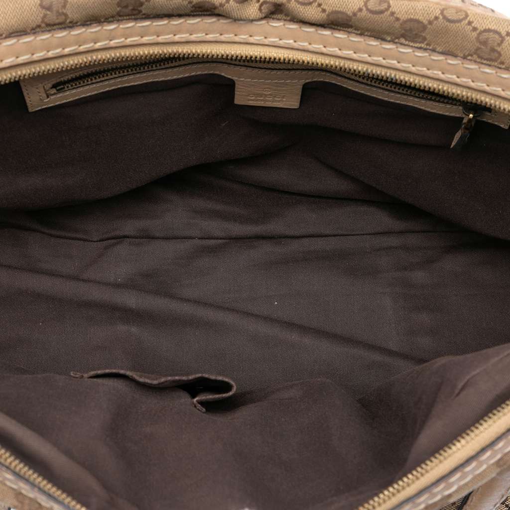 Gucci GG Canvas Jockey Boston Bag Beige Canvas Good condition - Model View