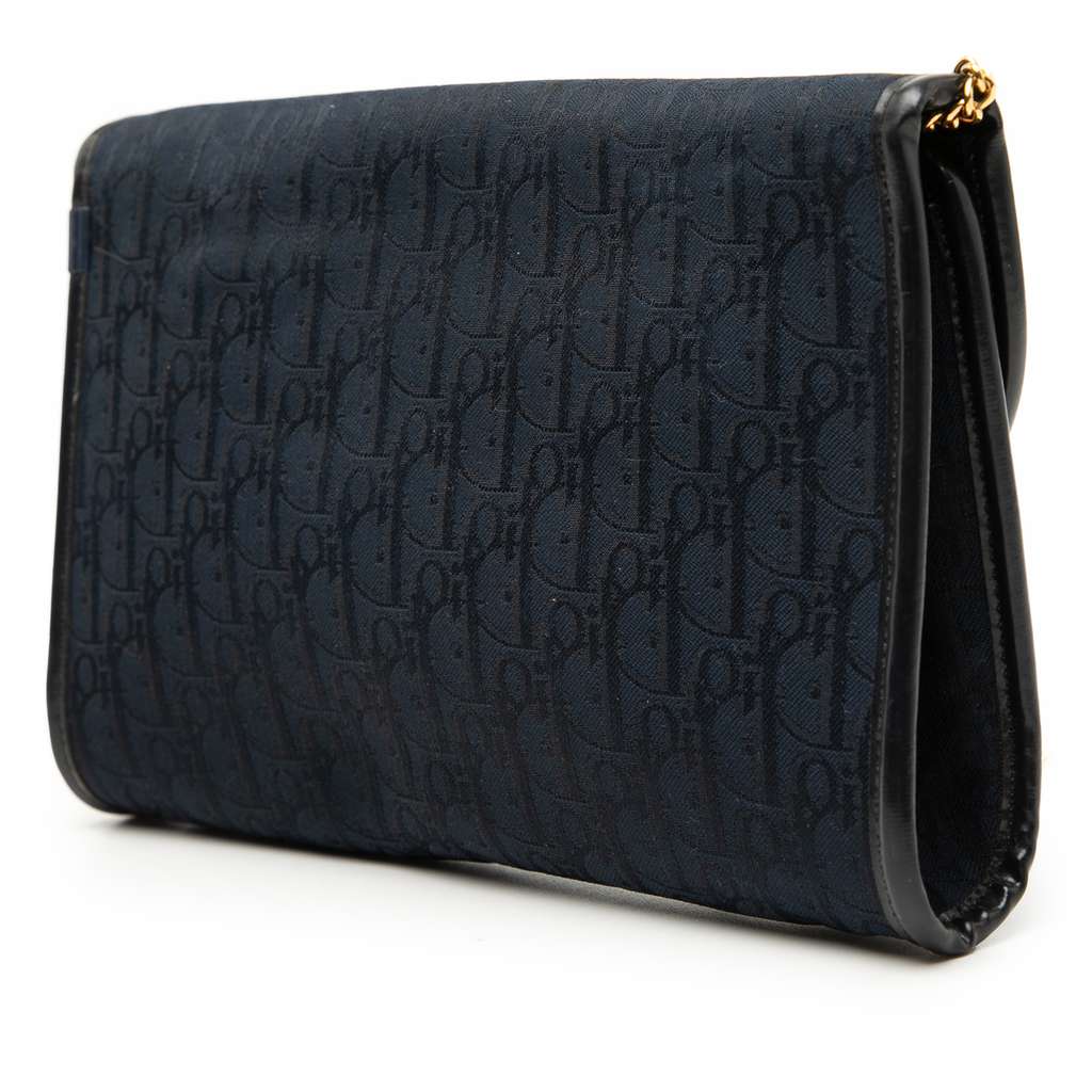 Dior Diorissimo Trotter Canvas Chain Crossbody Blue Canvas Good condition - Back View