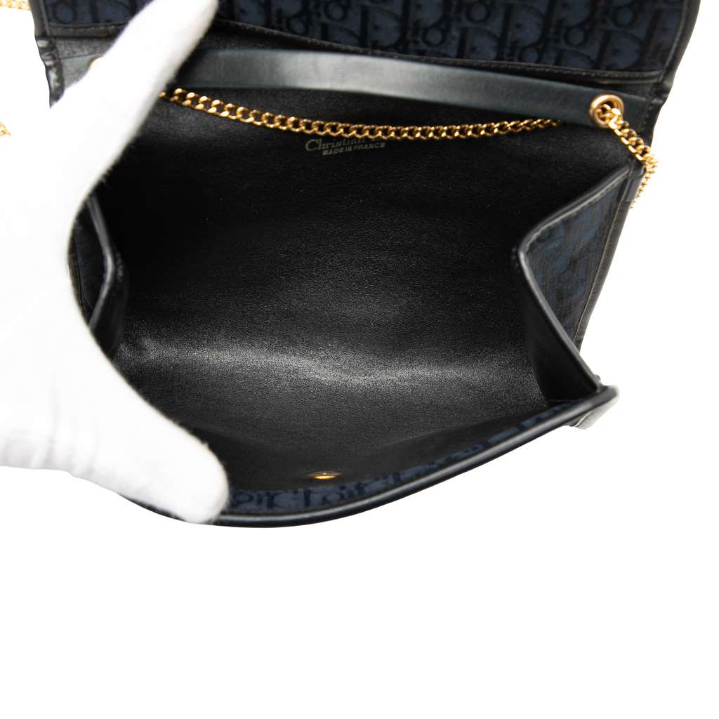 Dior Diorissimo Trotter Canvas Chain Crossbody Blue Canvas Good condition - Model View