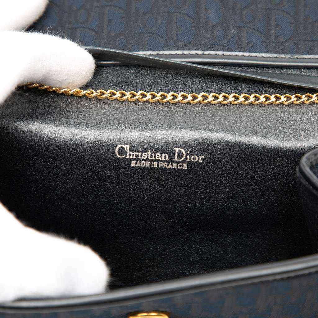 Dior Diorissimo Trotter Canvas Chain Crossbody Blue Canvas Good condition - Box View