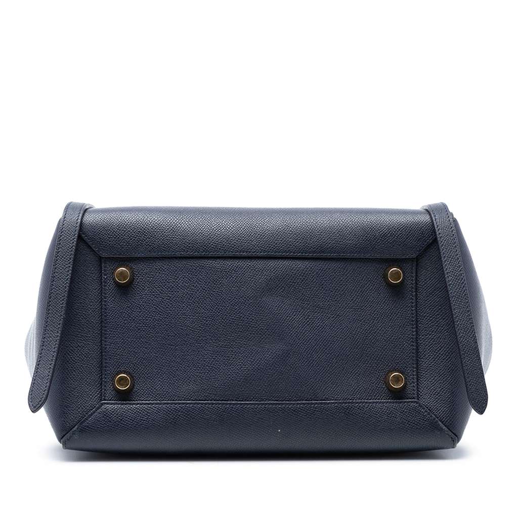 Celine Mini Grained Calfskin Belt Bag Blue Leather Good condition - Inside View