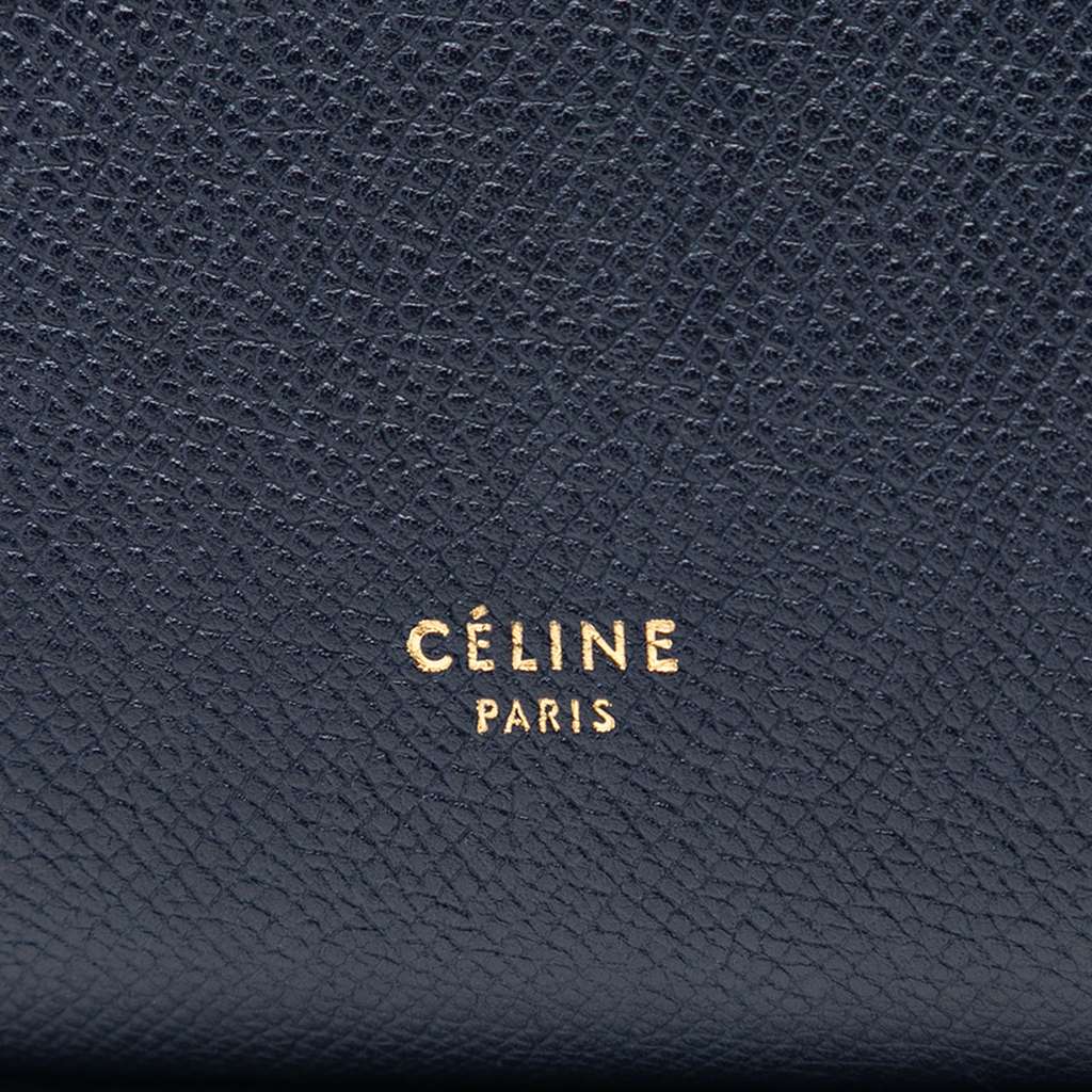 Celine Mini Grained Calfskin Belt Bag Blue Leather Good condition - Box View