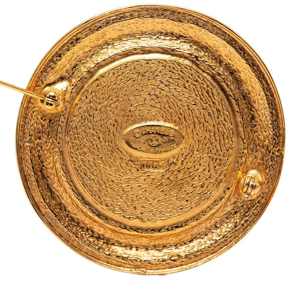 Chanel Gold Plated 31 Rue Cambon Medallion Brooch Gold Metal Good condition - Inside View