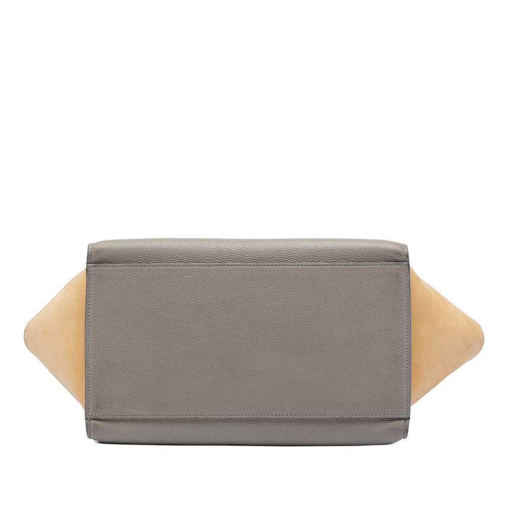 Celine Small Tricolor Leather Trapeze Satchel Grey Leather Good condition - Inside View