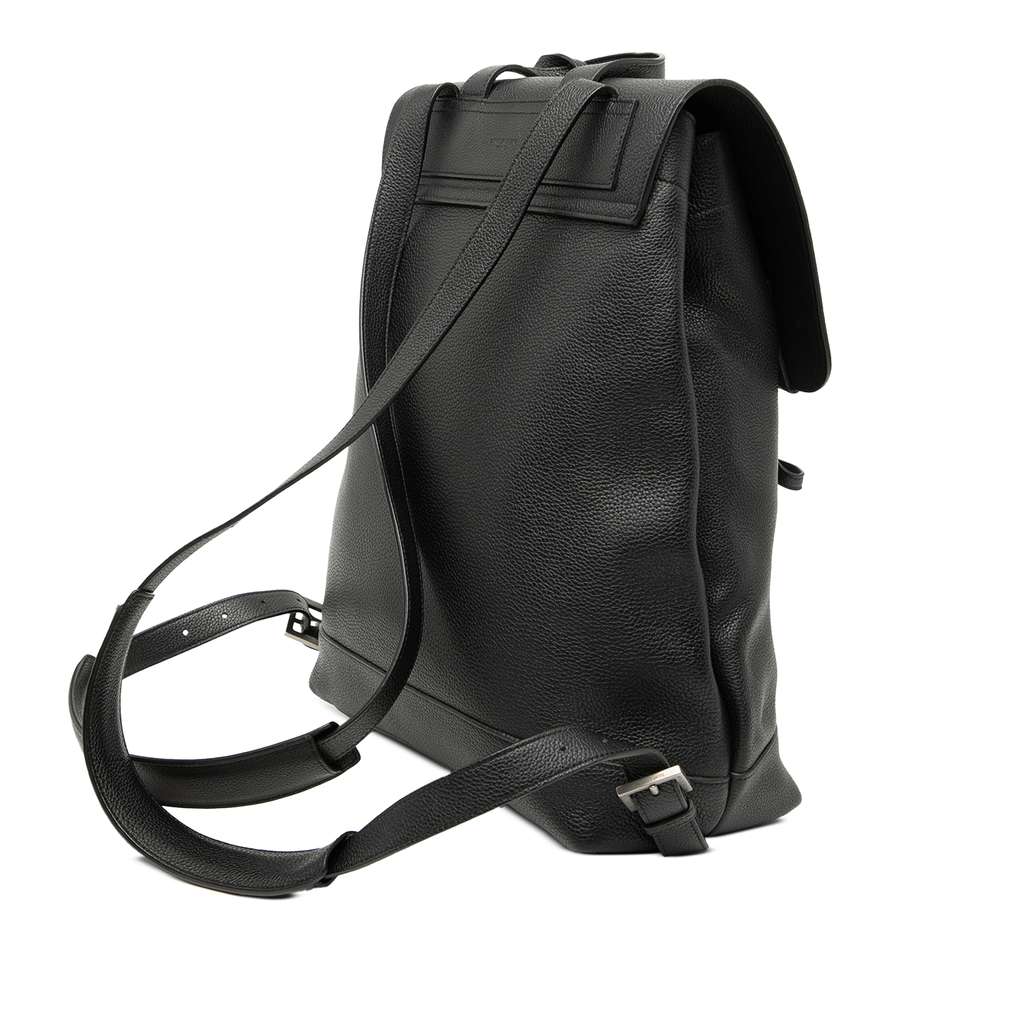 Saint Laurent Grained Calfskin Sac De Jour Backpack Black Leather Good condition - Back View