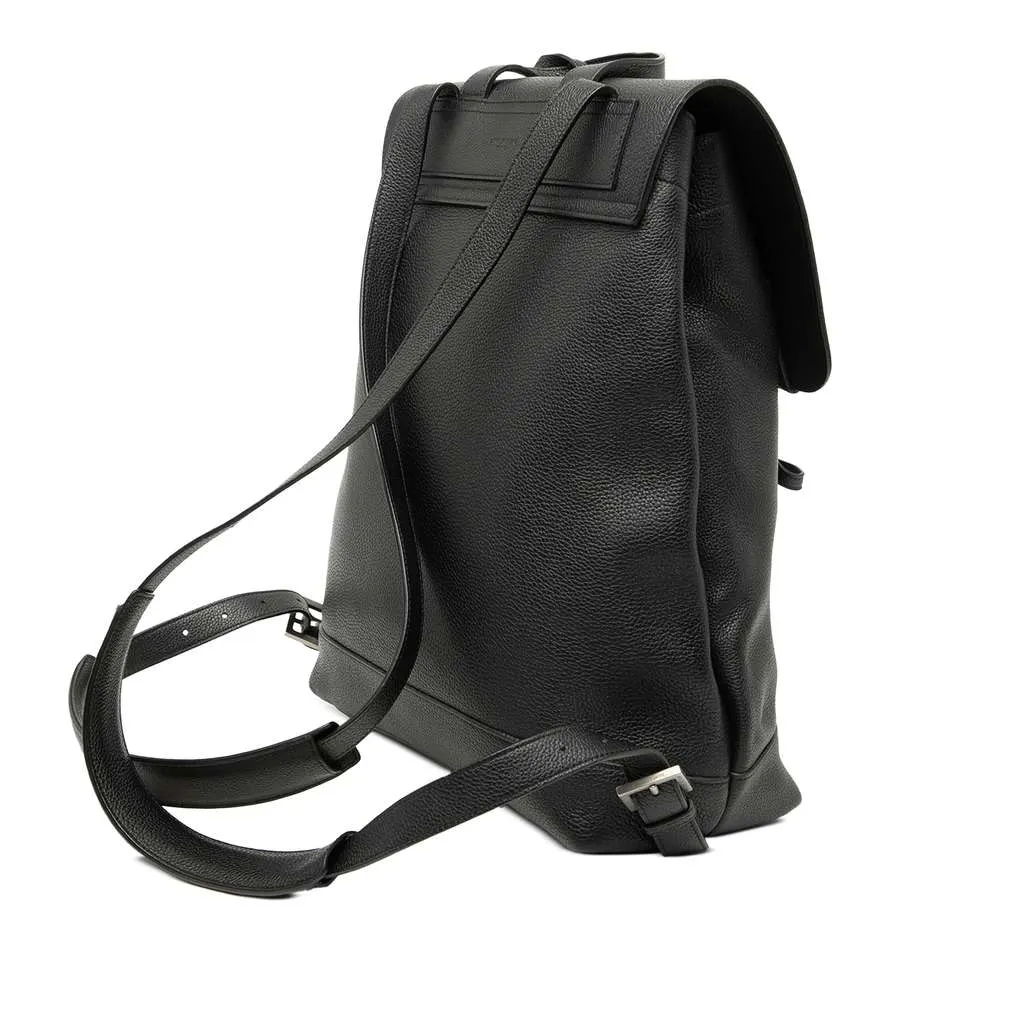 Saint Laurent Grained Calfskin Sac De Jour Backpack Black Leather Very good - Back View