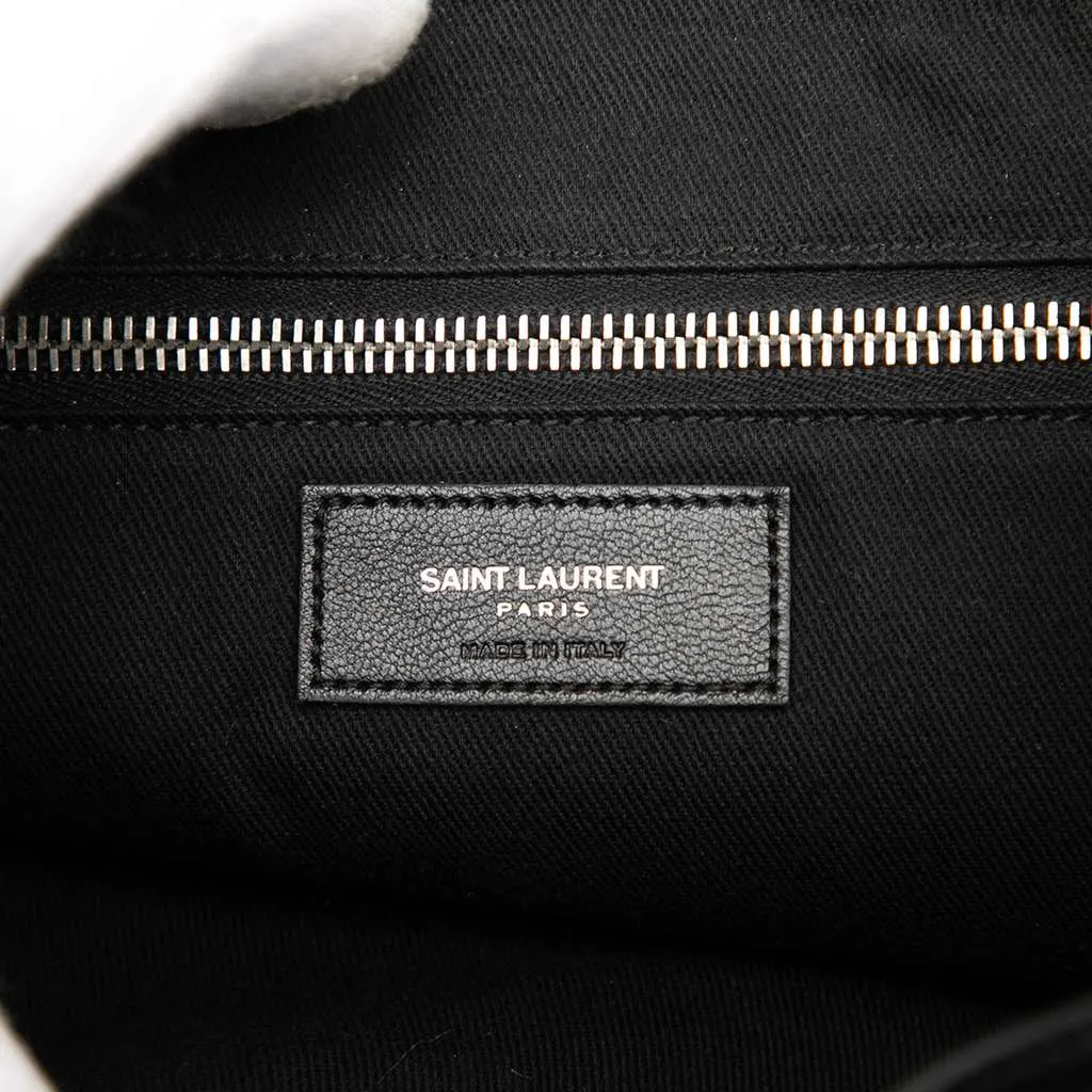 Saint Laurent Grained Calfskin Sac De Jour Backpack Black Leather Very good - Box View